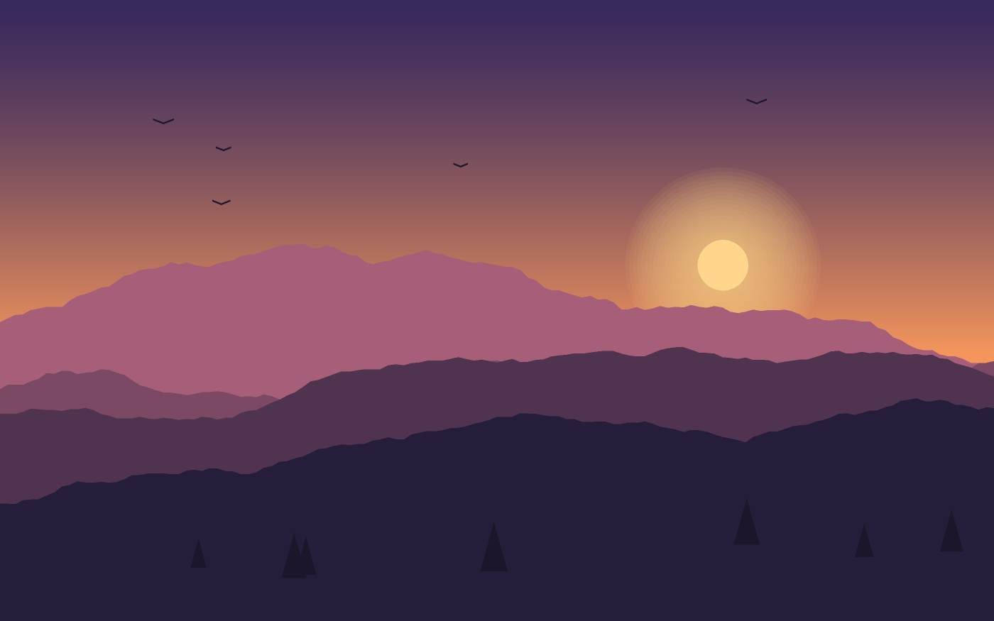 Ilustração de uma paisagem