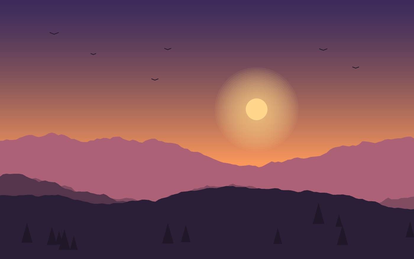Ilustração de uma paisagem