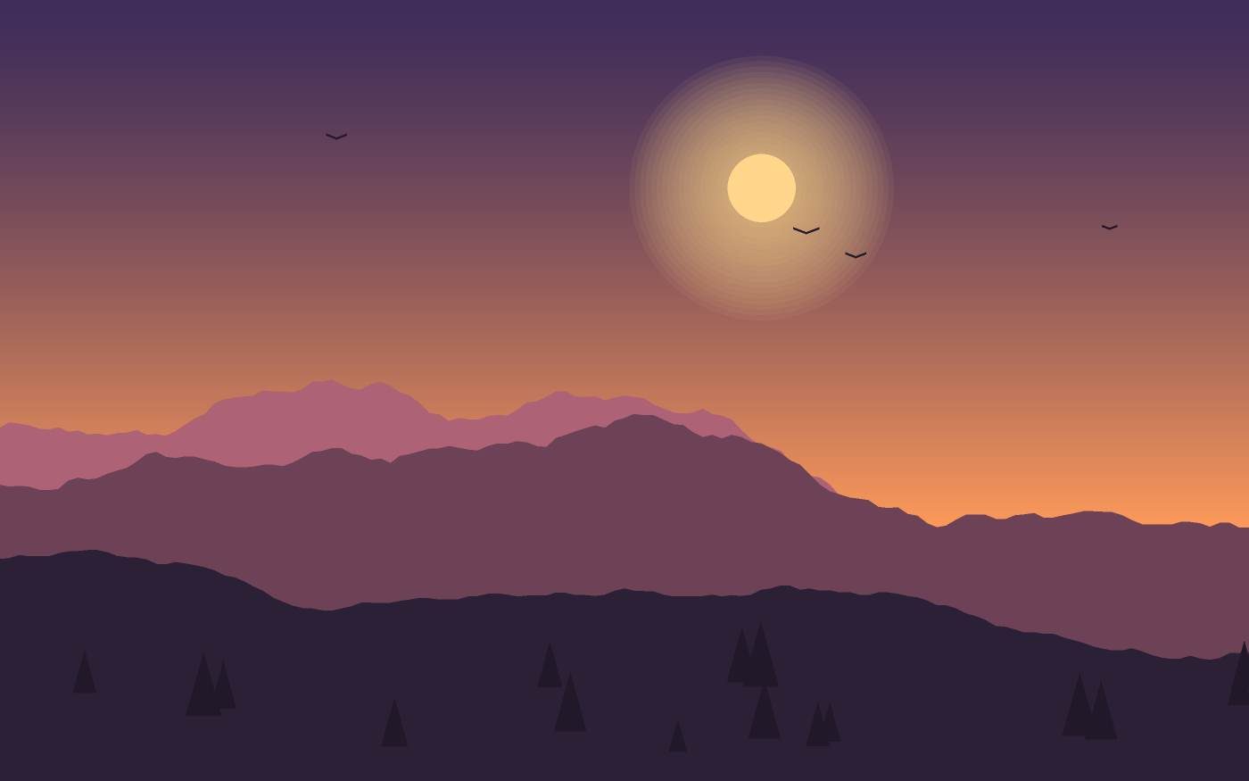 Ilustração de uma paisagem